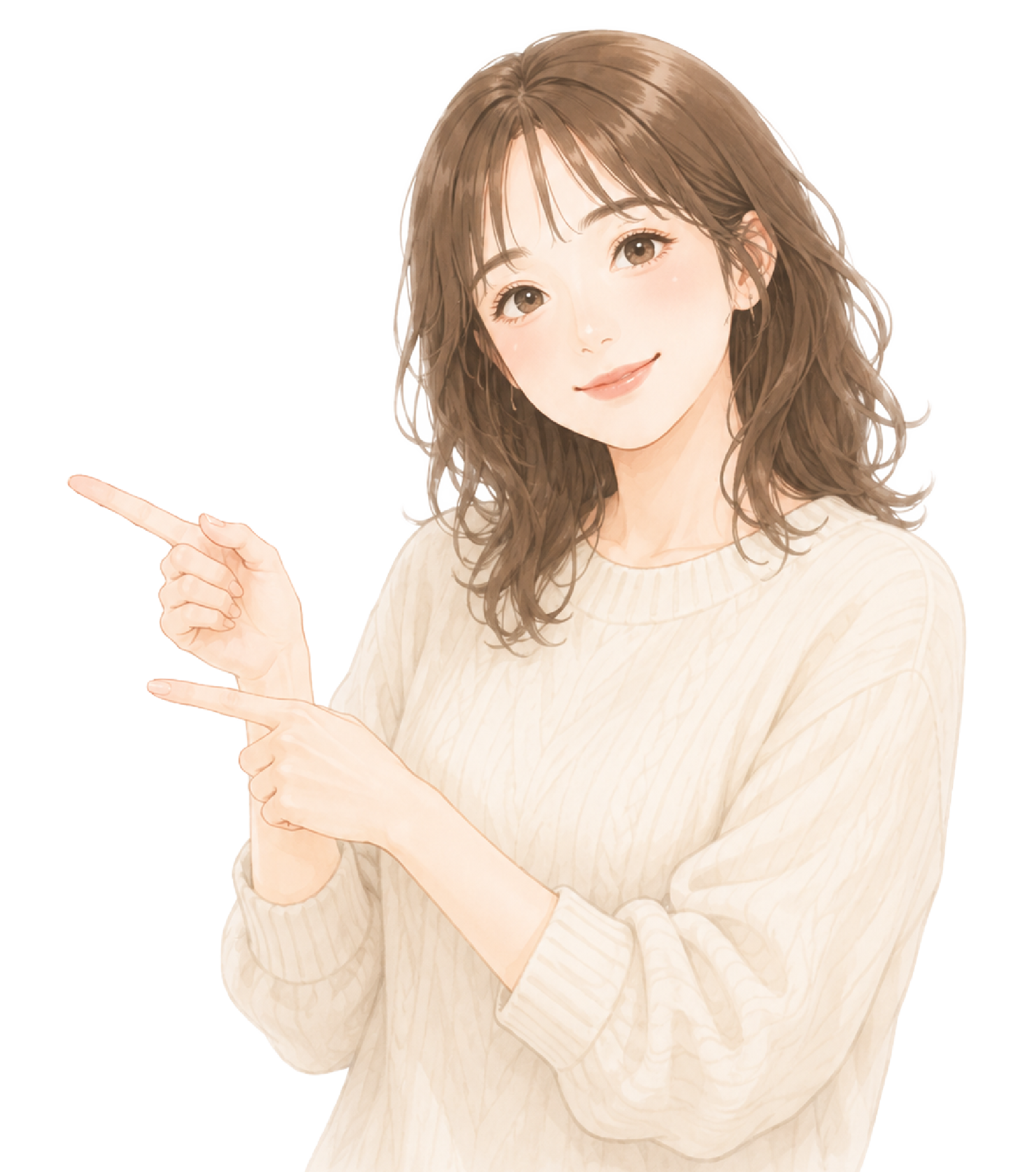 こちらを指差す女性